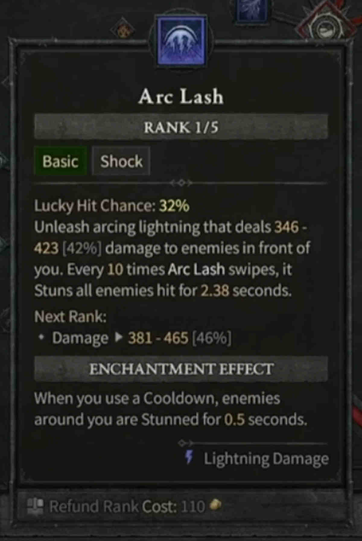 Arc Lash_Diablo 4 Sorcerer Basic Skills